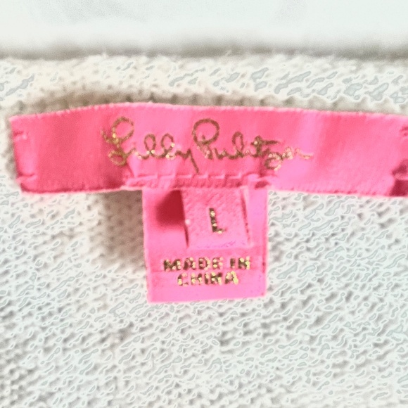 Lilly Pulitzer Resort White Coffee Beach Repeat Danette Sweater, size Large - Picture 5 of 8